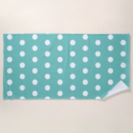 Serviette de plage Polka Dot (Aqua & White)