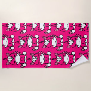 Serviette De Plage Pony de licorne rose