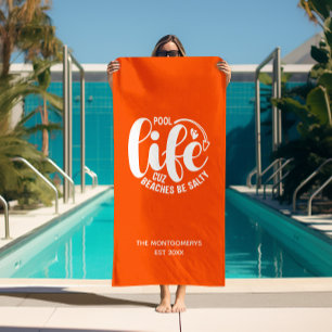 Serviette De Plage Pool Life Orange