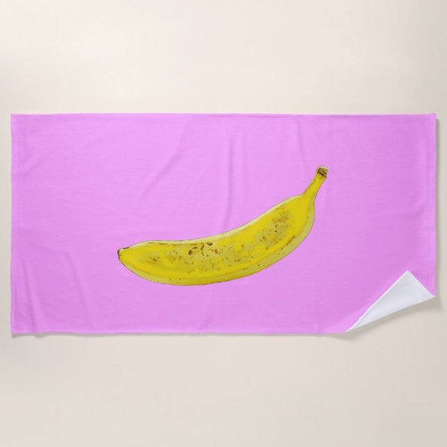 Serviette De Plage Pop Art Banana en jaune (Devant)