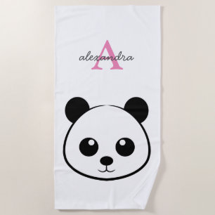 Serviette De Plage Porte-panda coutume Monogramme