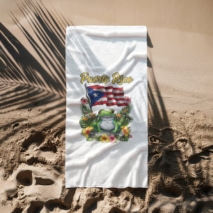 Serviette De Plage Porto Rico Coquí Frog Boricua Pride