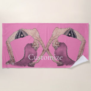Serviette De Plage Pose vintage de Yoga Backbend Thunder_Cove