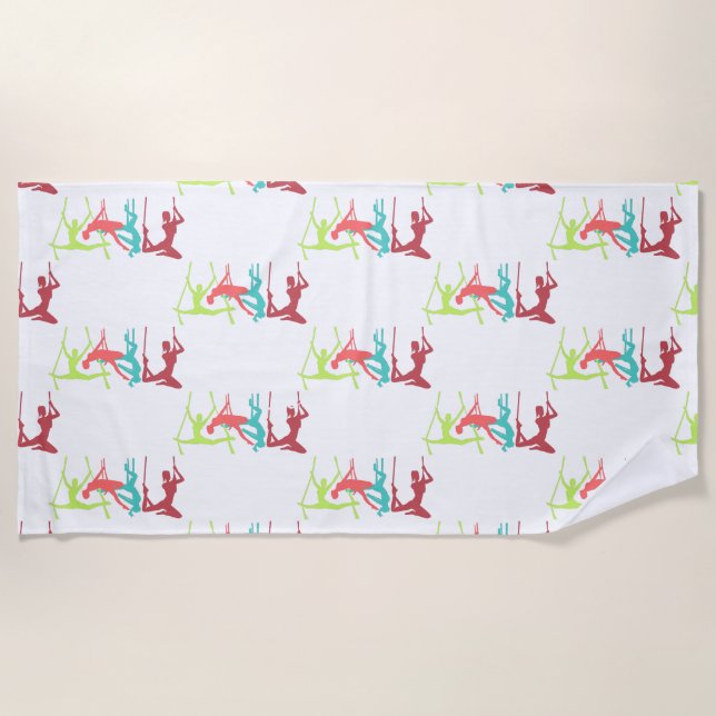 Serviette De Plage Poses de fitness aérien Thunder_Cove  (Devant)