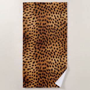 Serviette De Plage Poster de animal Cheetah Brown et noir