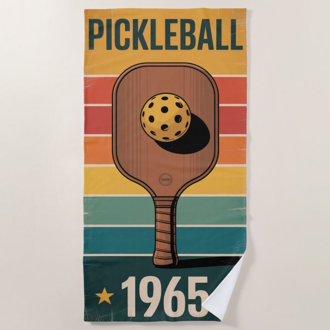 Serviette De Plage Poster Pickleball Classic 1965 Pour Les Ventilateu (Devant)