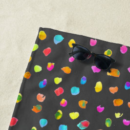 Serviette De Plage Pots et points pois pois aquarelle style plage