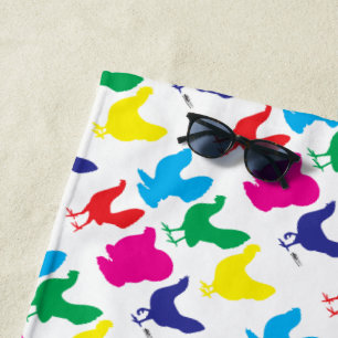 Serviette De Plage Poules colorées