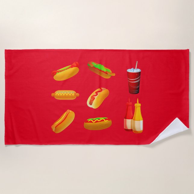 Serviette de plage pour chien chaud. (Devant)