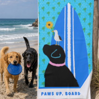 Serviette de plage pour chien de surf Black Lab Is