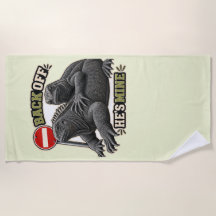 Serviette de plage pour couple de iguanes Back Off