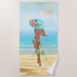Serviette de plage pour femme afro-américaine