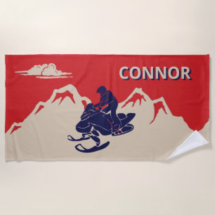 Serviette De Plage Pour les motoneigistes Motoneige Graphique Personn