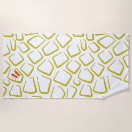 Serviette de plage pour mariage blanc vert mignon