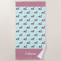 Serviette de plage pour surf Dachshunds