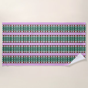 Serviette de plage pourpre personnalisée avec Moti
