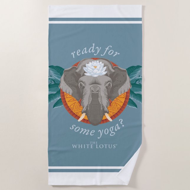 Serviette De Plage Prêt pour le Yoga ? - Le Lotus Blanc (Devant)