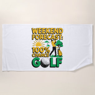 Serviette De Plage Prévision de fin de semaine 100% Chance de golf