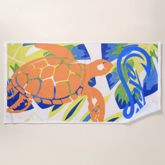 Serviette De Plage prises. vagues. tortues