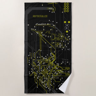 Serviette De Plage Processus de routage coloré Abstrait moderne Cool