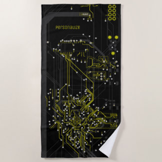 Serviette De Plage Processus de routage coloré Abstrait moderne Cool 