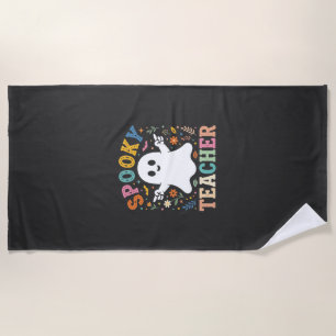 Serviette De Plage Prof Enseignant Fantôme Mignon Halloween Création_