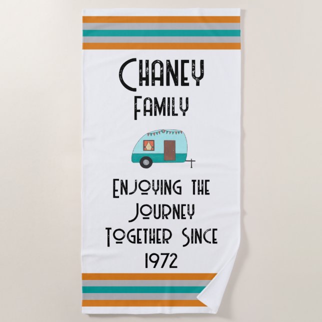 Serviette De Plage Profitez du Journey Cousins Camp Camper Retro (Devant)