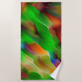 Serviette De Plage Profondeur et reliefs colorés, le vert prédomine