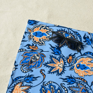 Serviette De Plage Protea Batik Hawaiian Tropical Floral - Bleu