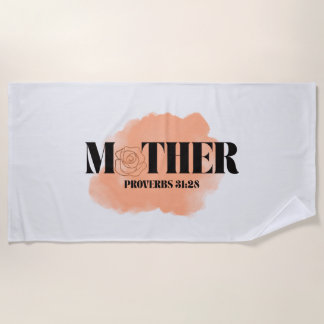 Serviette De Plage Proverbes 31:28 Mother Beach Towel - Basé sur la f