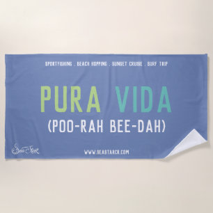 Serviette de plage pure de la vie de Pura Vida