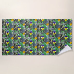 Serviette De Plage Purple et Yellow Pany