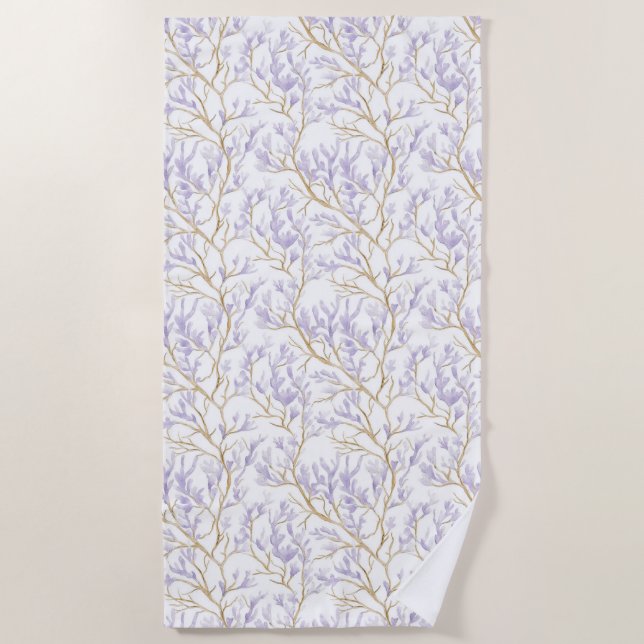 Serviette De Plage Purple Floral (Devant)