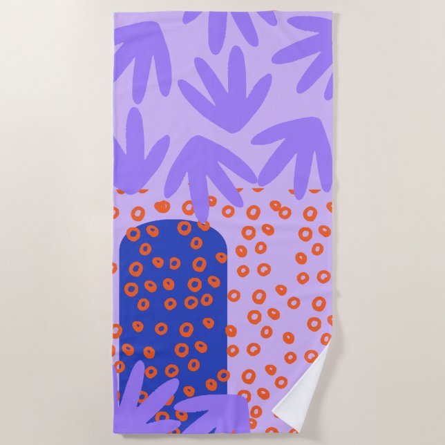 Serviette De Plage PURPLE PALMS Beach Tower (Devant)