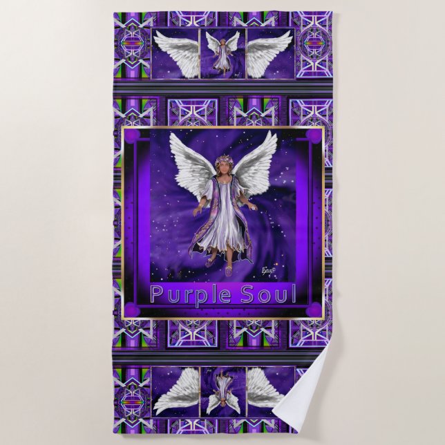 Serviette de plage Purple Soul (Devant)