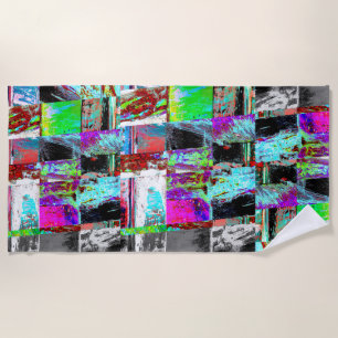 Serviette de plage – Quadrillage abstrait