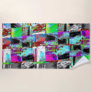 Serviette de plage – Quadrillage abstrait