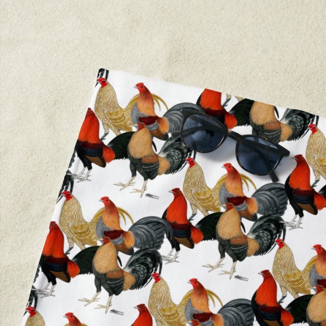 Serviette De Plage Quatre gamecocks (En situation)