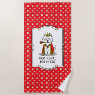 Serviette De Plage Queen Westie Dog West Highland White Terrier