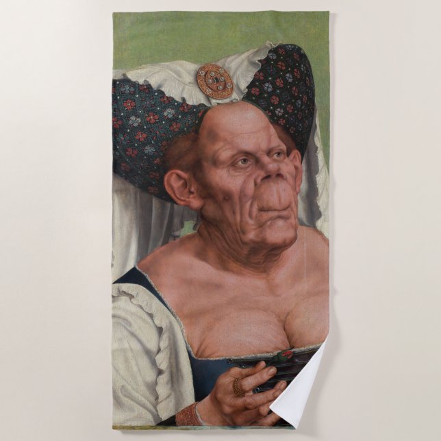 Serviette De Plage Quentin Matsys - Une Vieille Femme Grotesque (Devant)