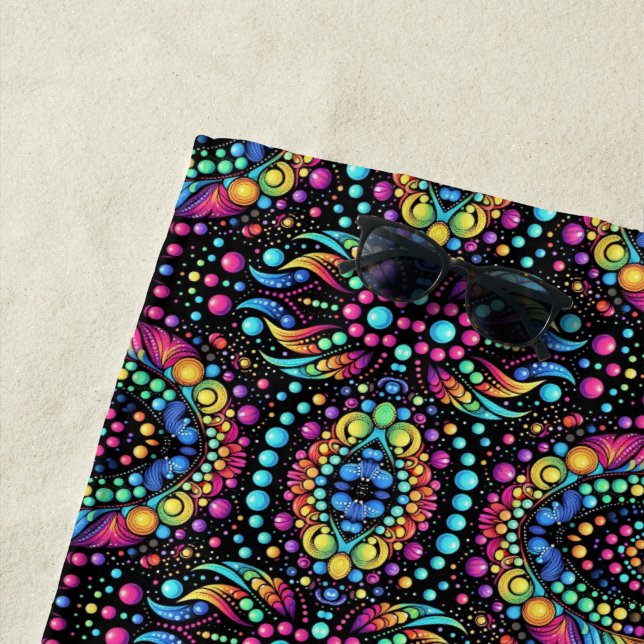 Serviette De Plage Rainbow Carnival (En situation)