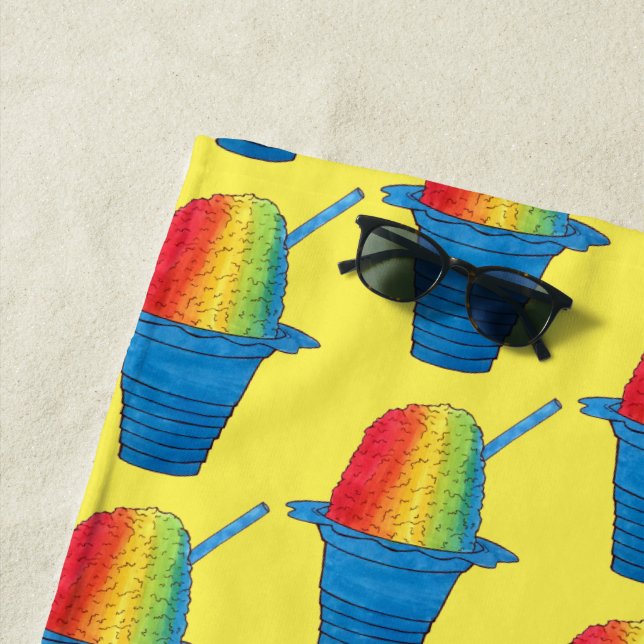 Serviette De Plage Rainbow Hawaii Rainbow Shave Ice Dessert Hawaii (En situation)