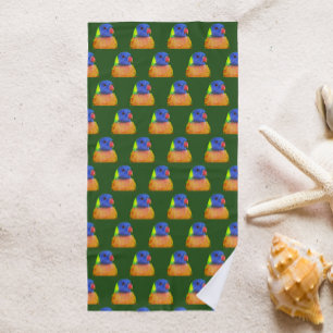 Serviette De Plage Rainbow Lorikeet Parrot Motif