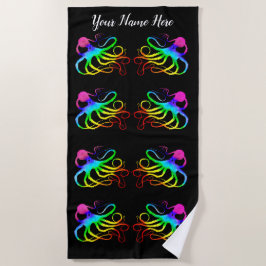 Serviette De Plage Rainbow Octopus - Beach Towne