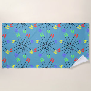 Serviette de plage Rainbow Safety Pin