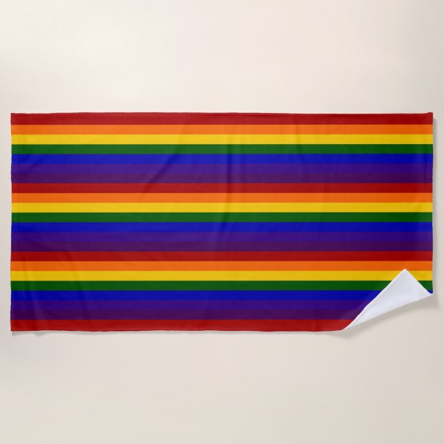 Serviette de plage Rainbow Stripes (Devant)