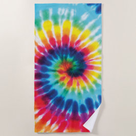 Serviette De Plage Rainbow Tie Dye Party