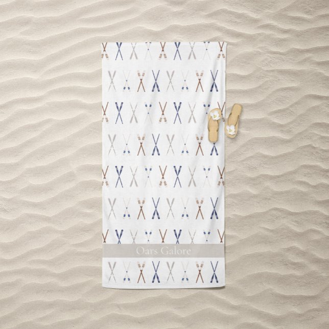 Serviette De Plage Rames de bateau à profusion Blanches  (Oars Galore White Beach Towel)