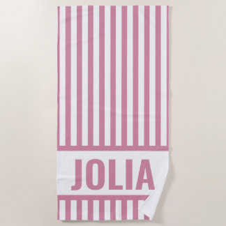 Serviette de plage rayée personnalisée pour mariag