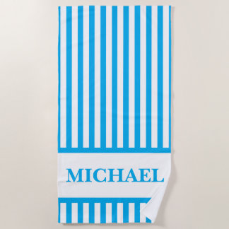 Serviette de plage rayée personnalisée pour mariag